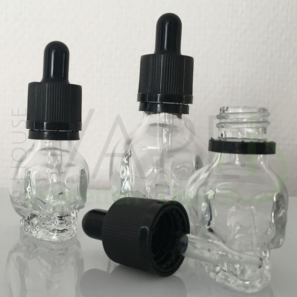 Totenkopf/Skull Leerflasche Glas